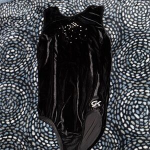 black GK elite velvet leotard